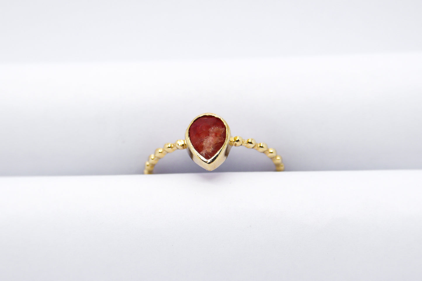 Ruby Gold Plated Solid Sterling Silver Ring