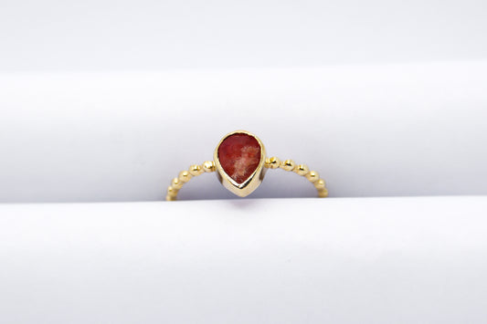 Ruby Gold Plated Solid Sterling Silver Ring