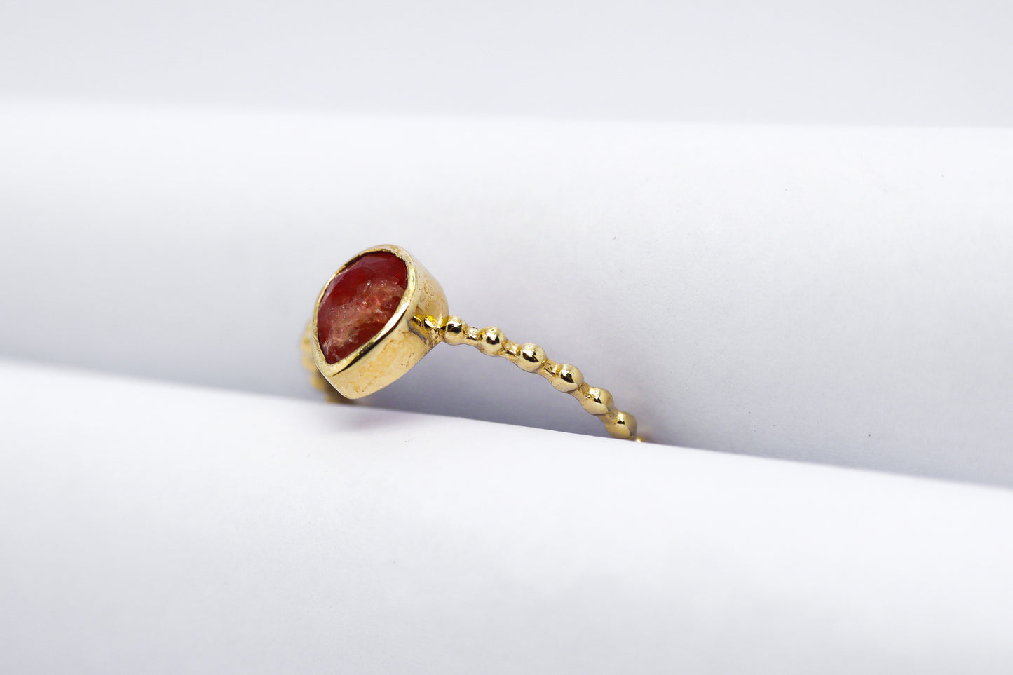 Ruby Gold Plated Solid Sterling Silver Ring