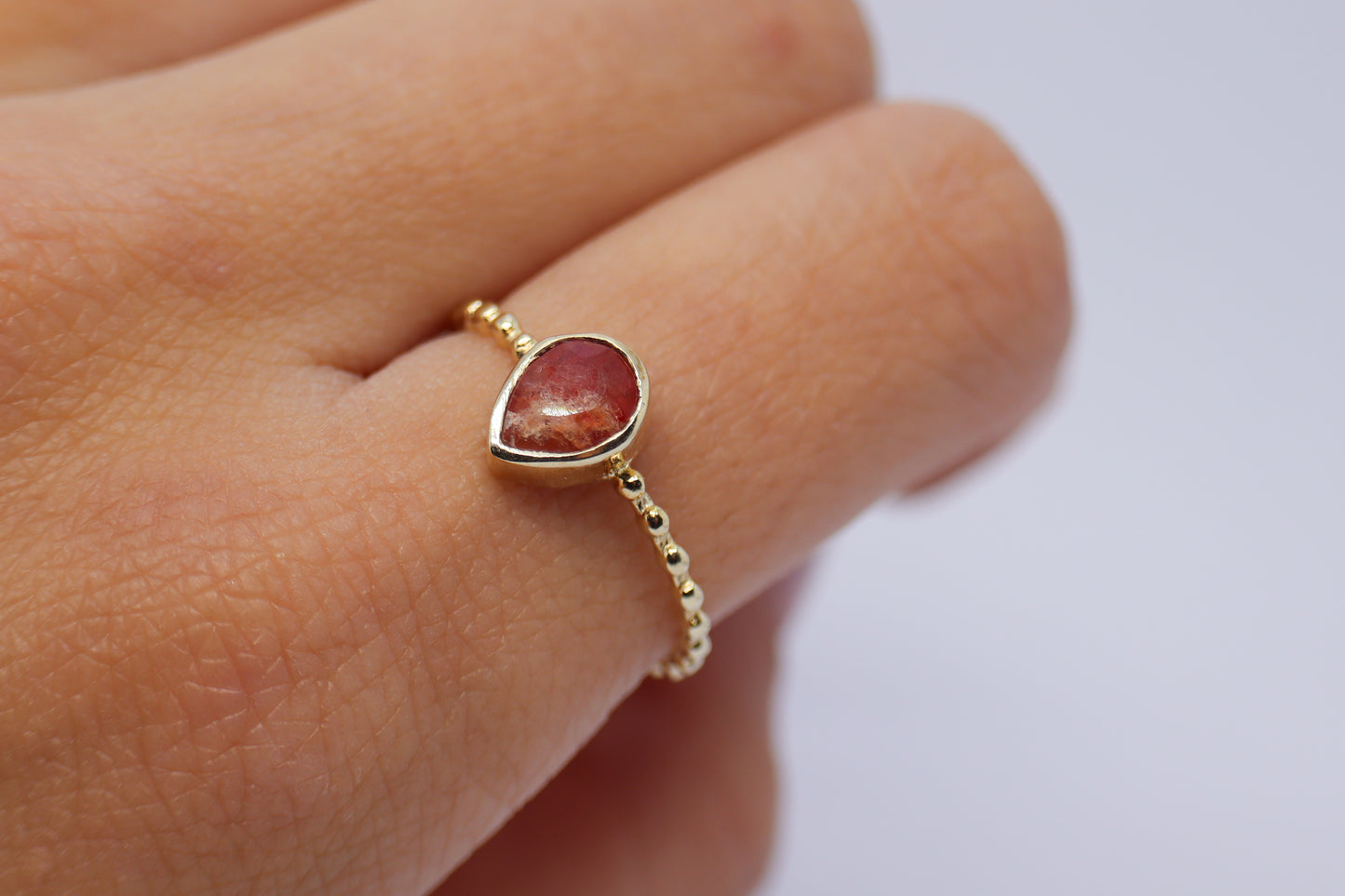 Ruby Gold Plated Solid Sterling Silver Ring