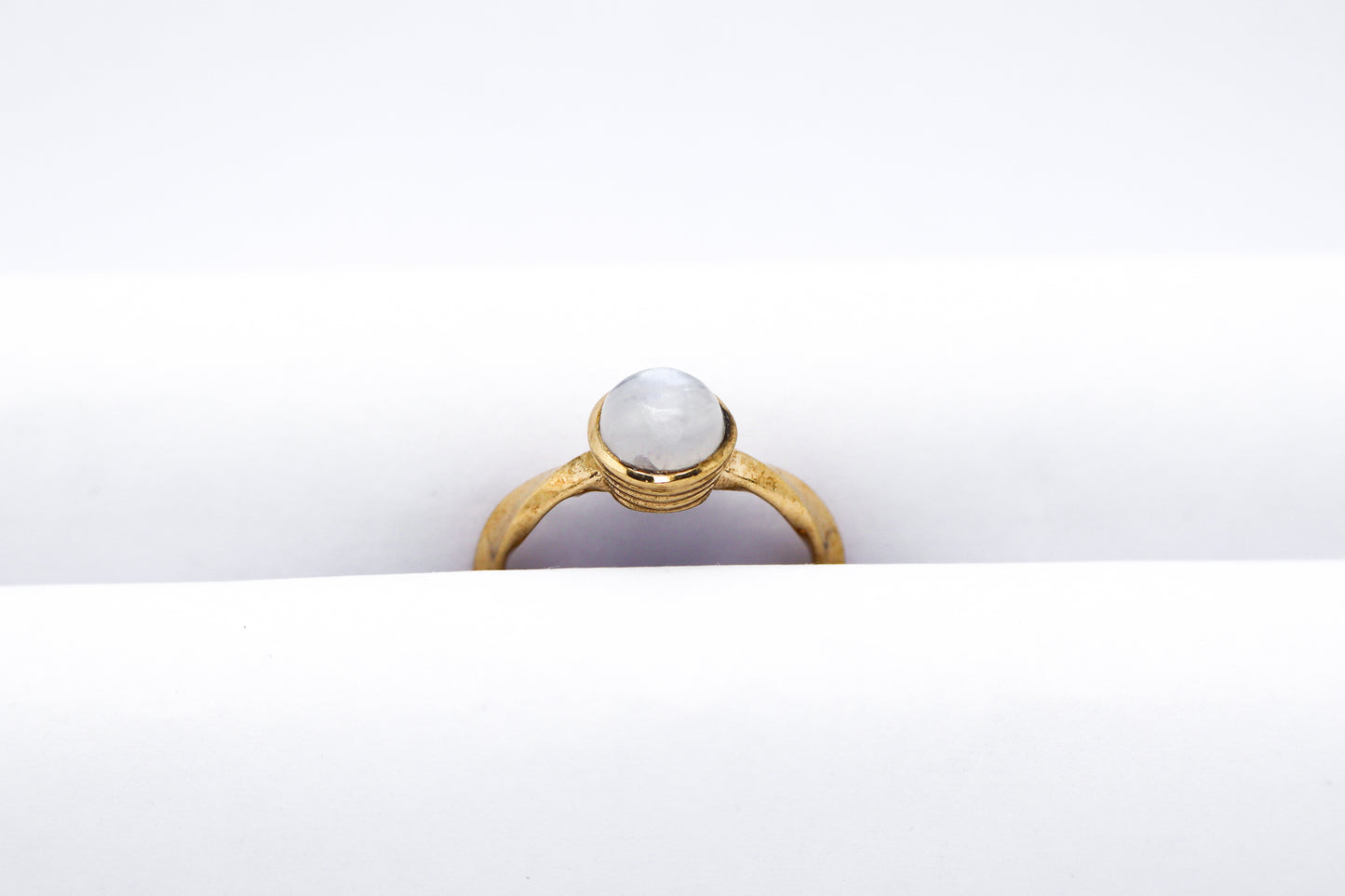 Moonstone Gold Plated Solid Sterling Silver Ring