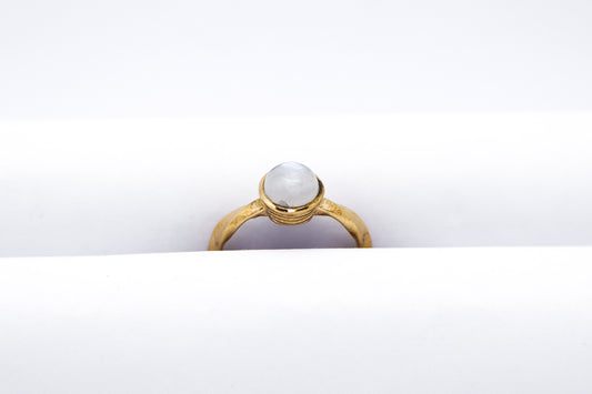 Moonstone Gold Plated Solid Sterling Silver Ring