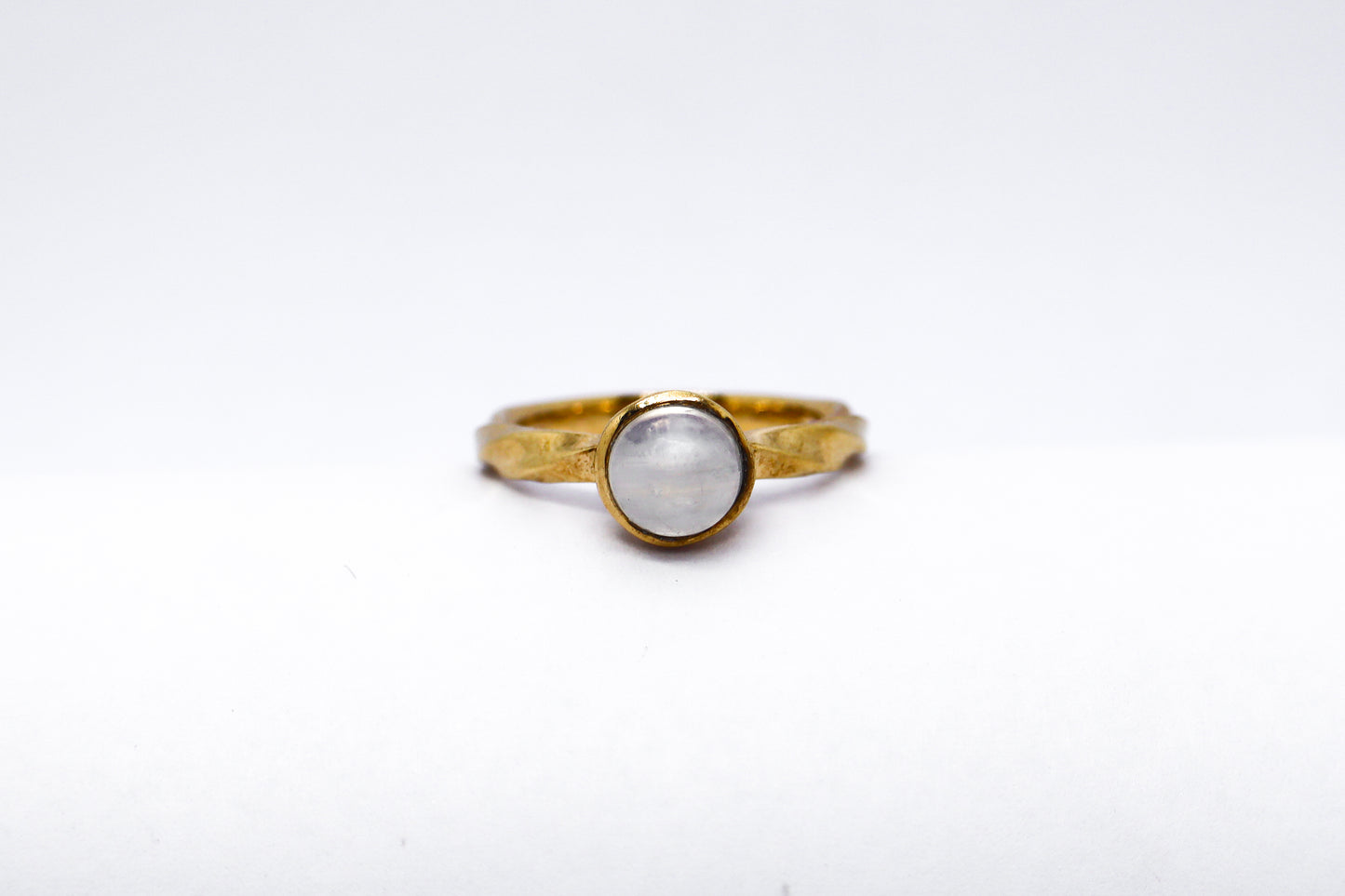 Moonstone Gold Plated Solid Sterling Silver Ring