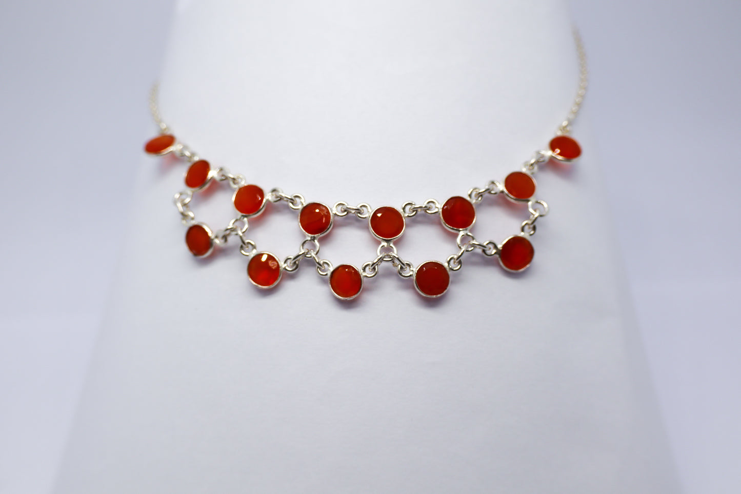 Cornelian Sterling Silver Necklace