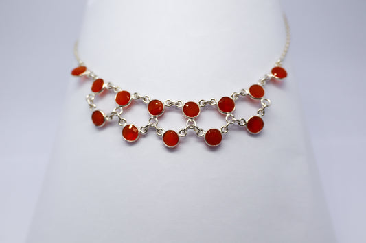 Cornelian Sterling Silver Necklace