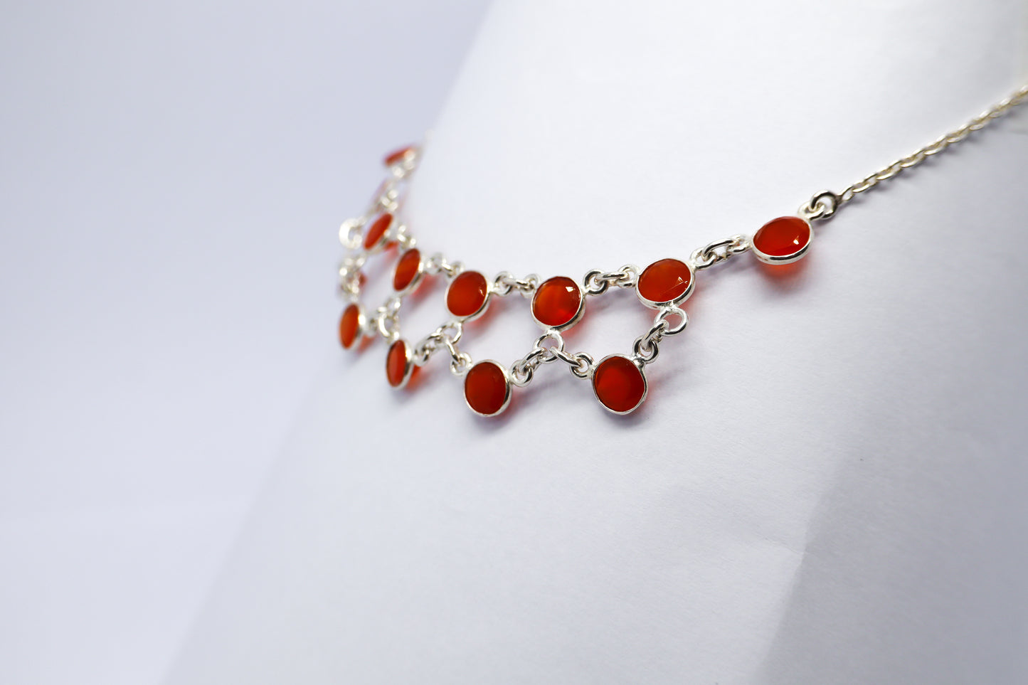 Cornelian Sterling Silver Necklace