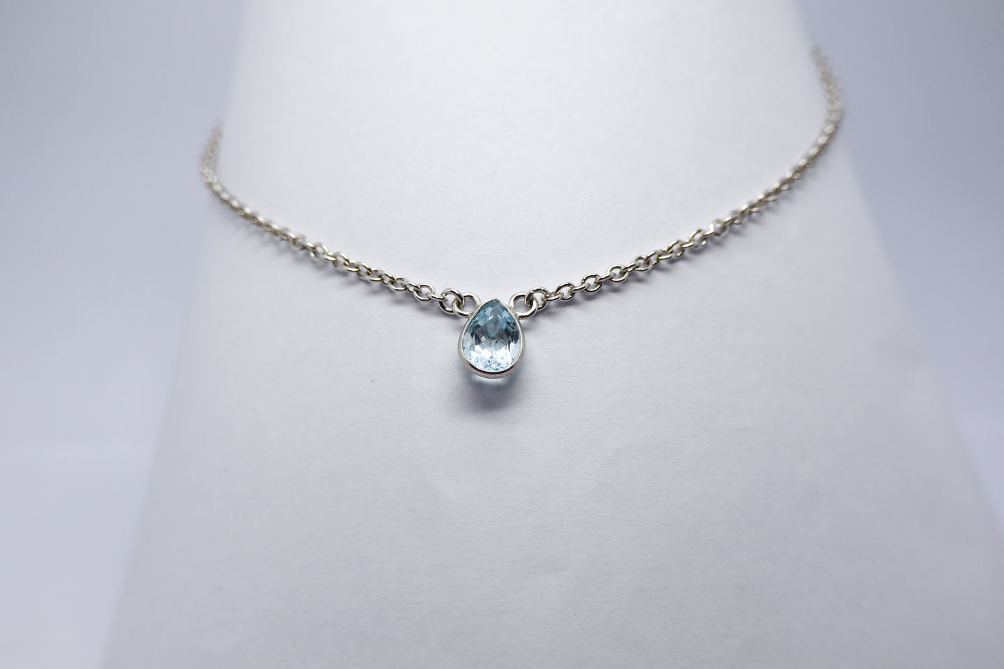 Sky blue Topaz Sterling Silver Necklace