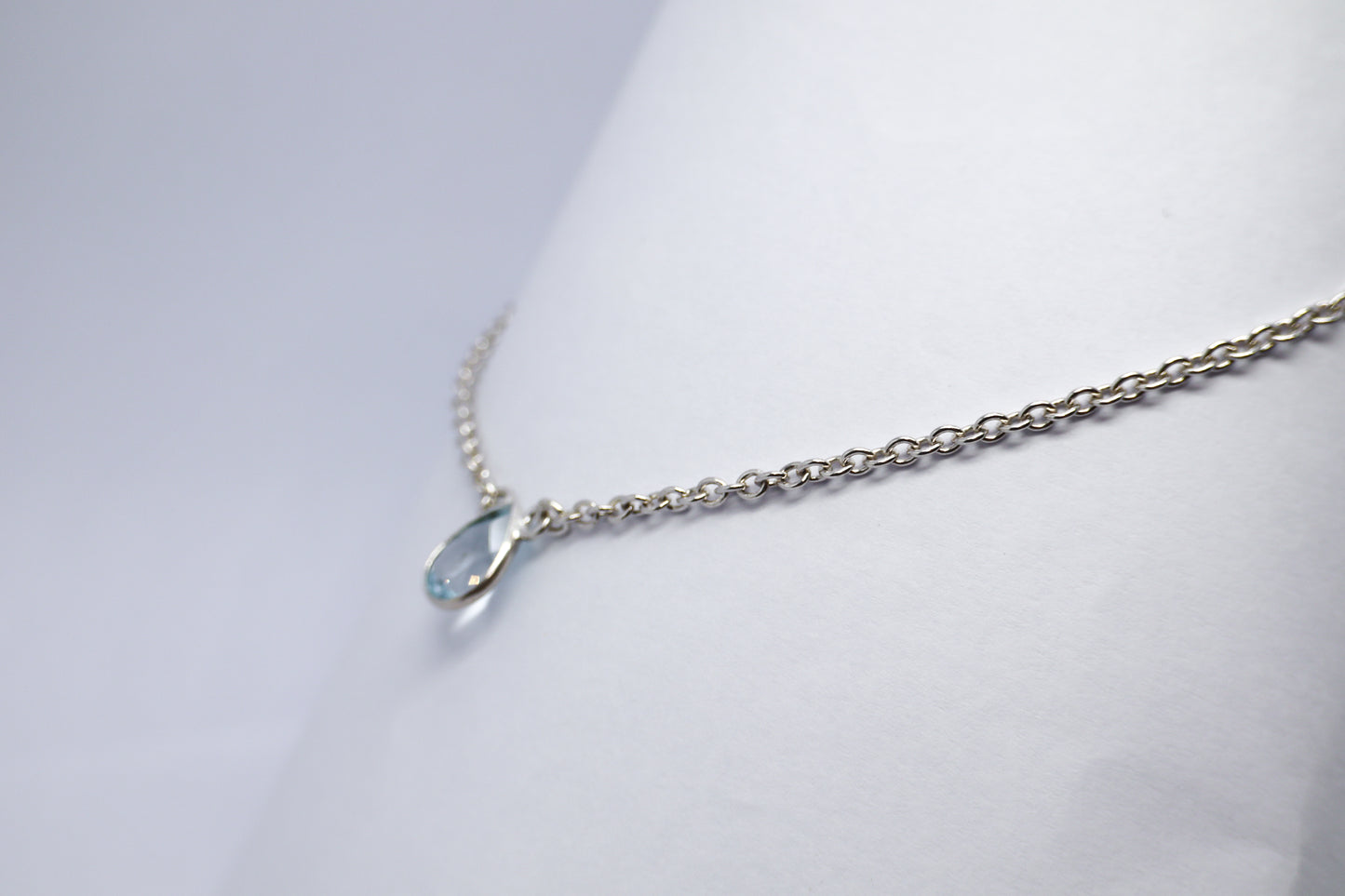 Sky blue Topaz Sterling Silver Necklace