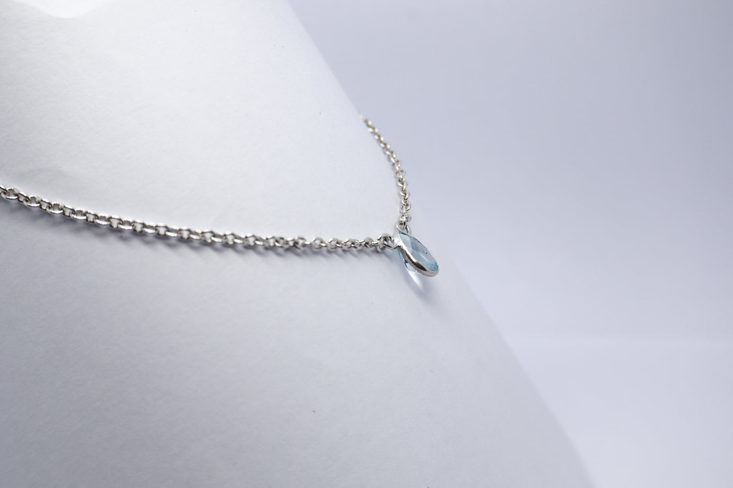 Sky blue Topaz Sterling Silver Necklace