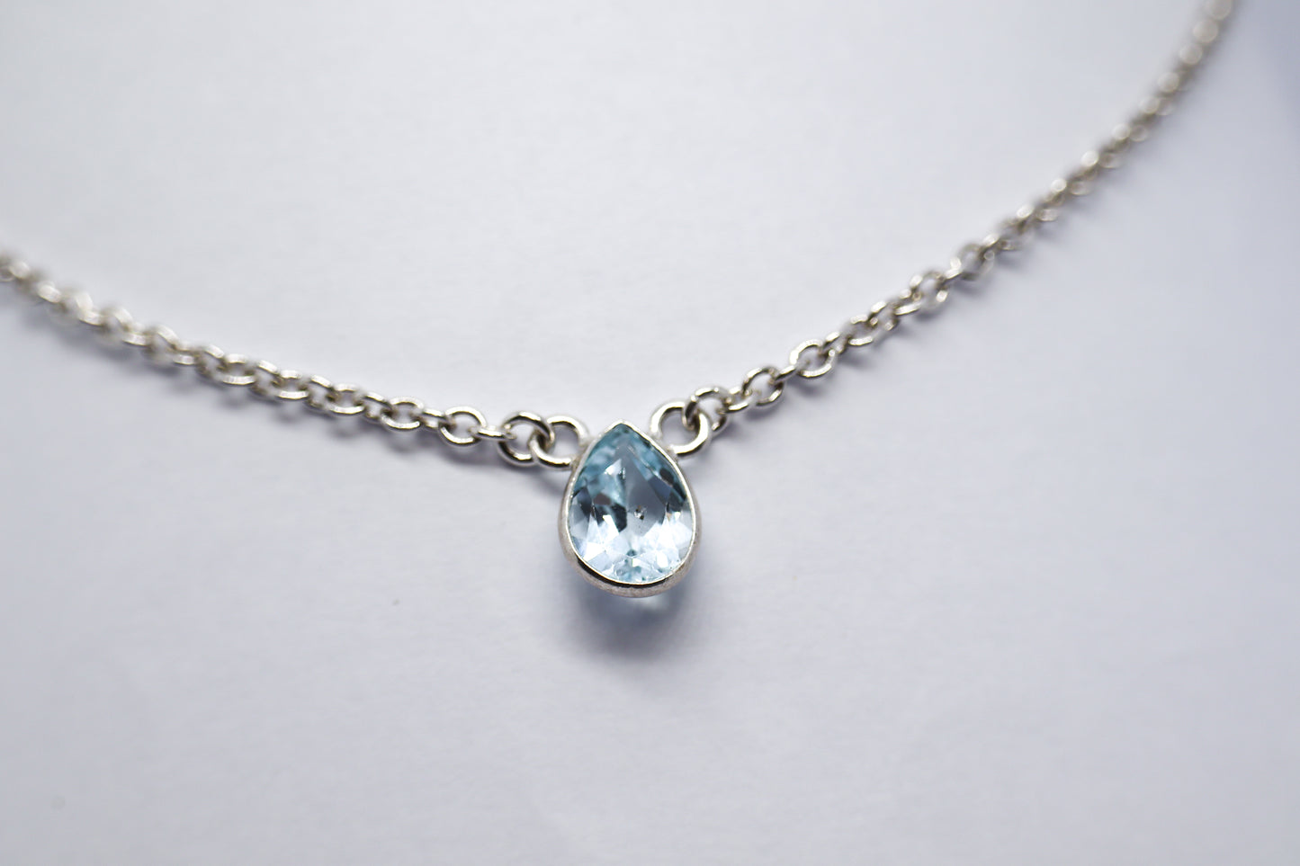 Sky blue Topaz Sterling Silver Necklace