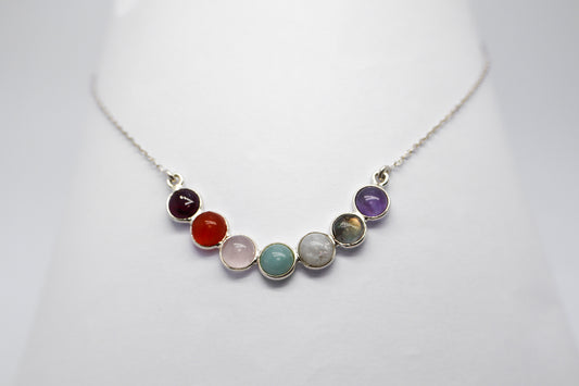 Multi-Stone Sterling Silver Necklace