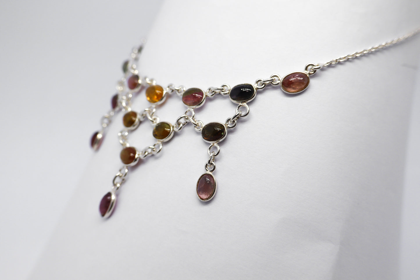 Multicoloured Tourmaline Sterling Silver Necklace