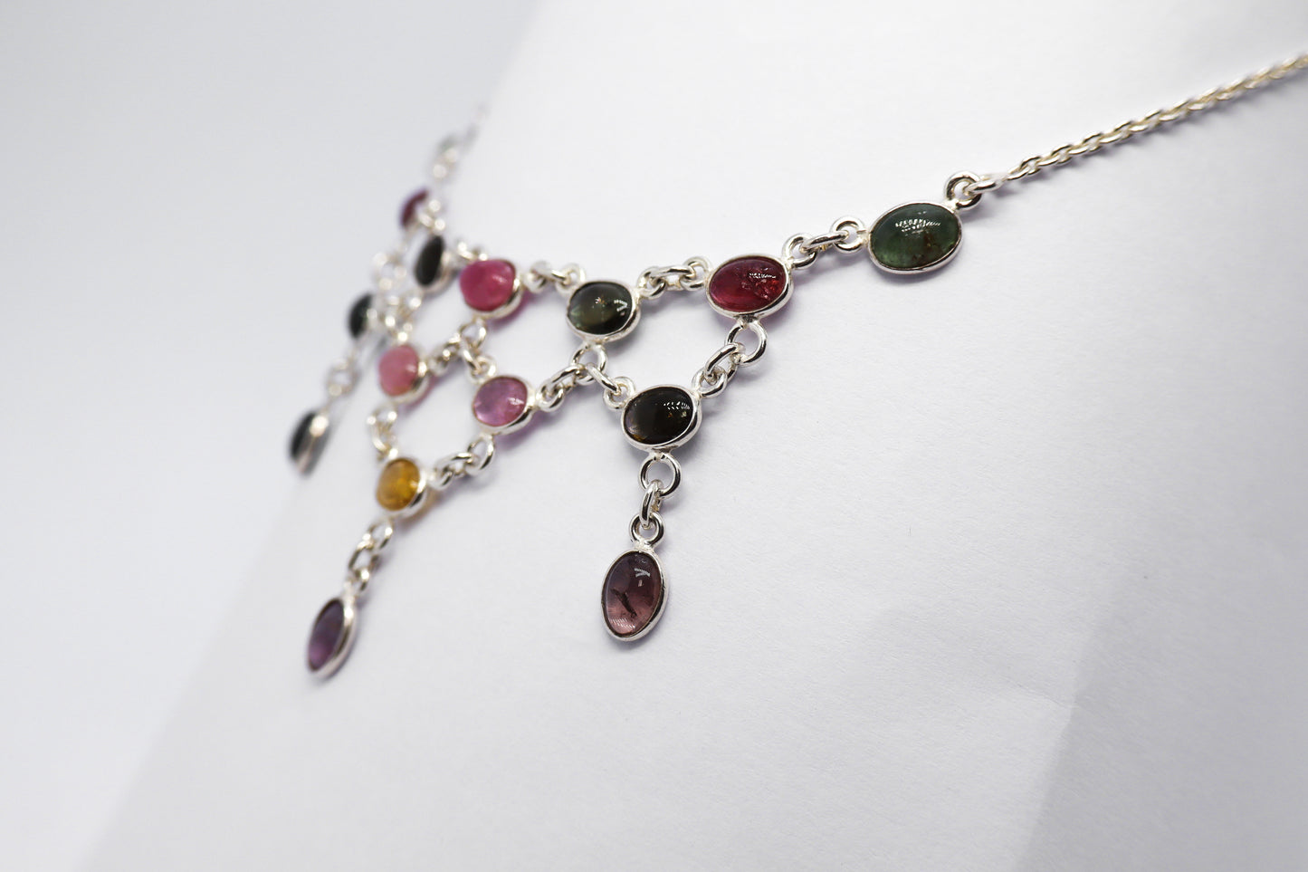 Multicoloured Tourmaline Sterling Silver Necklace