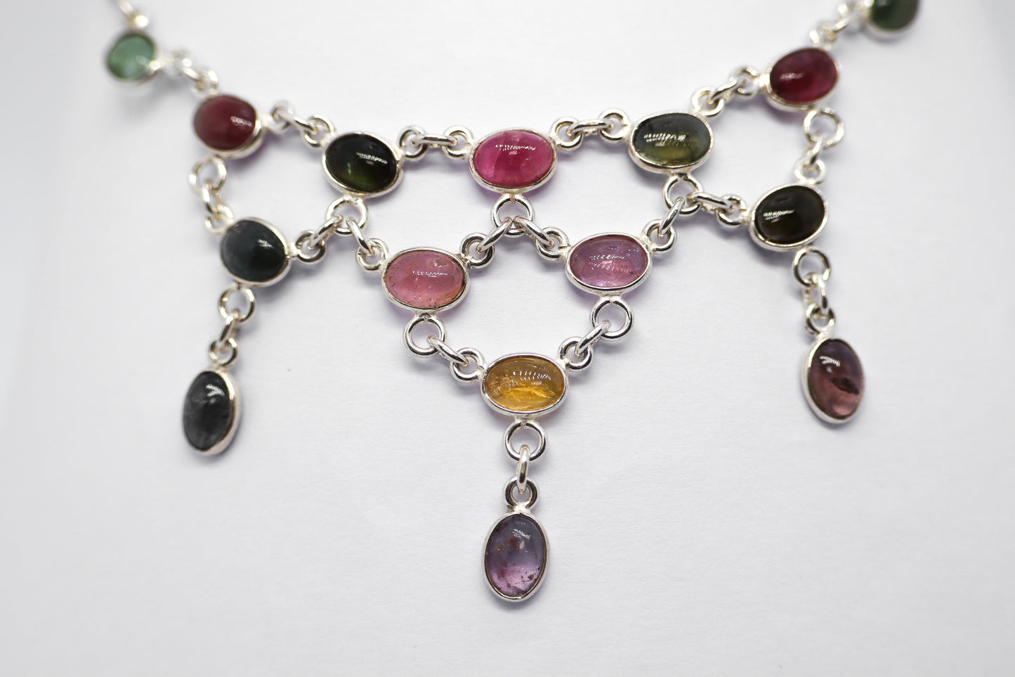 Multicoloured Tourmaline Sterling Silver Necklace