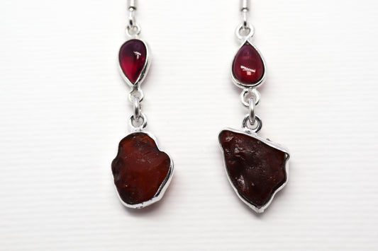 Garnet Sterling Silver Earring