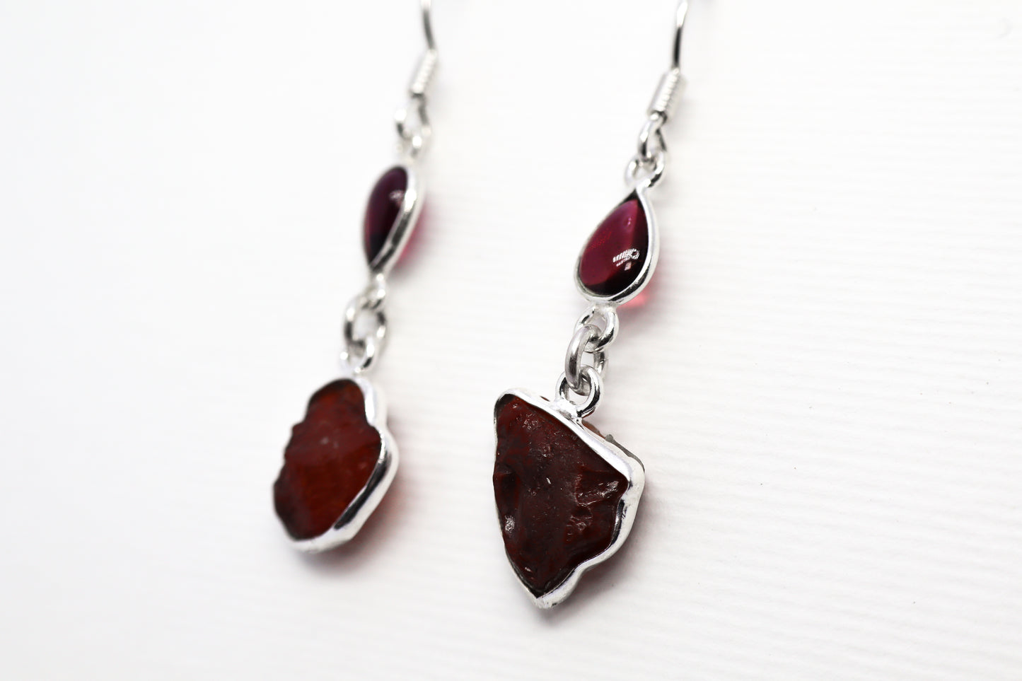 Garnet Sterling Silver Earring