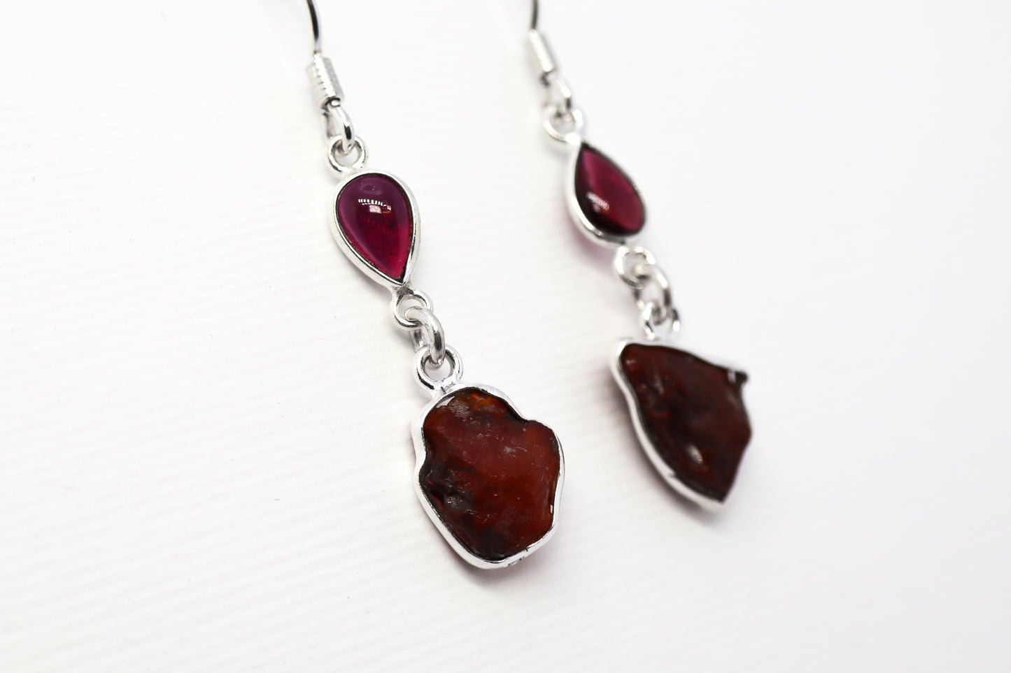 Garnet Sterling Silver Earring