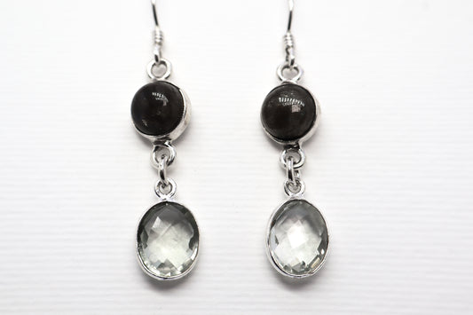 Labradorite and Topaz Sterling Silver Earring