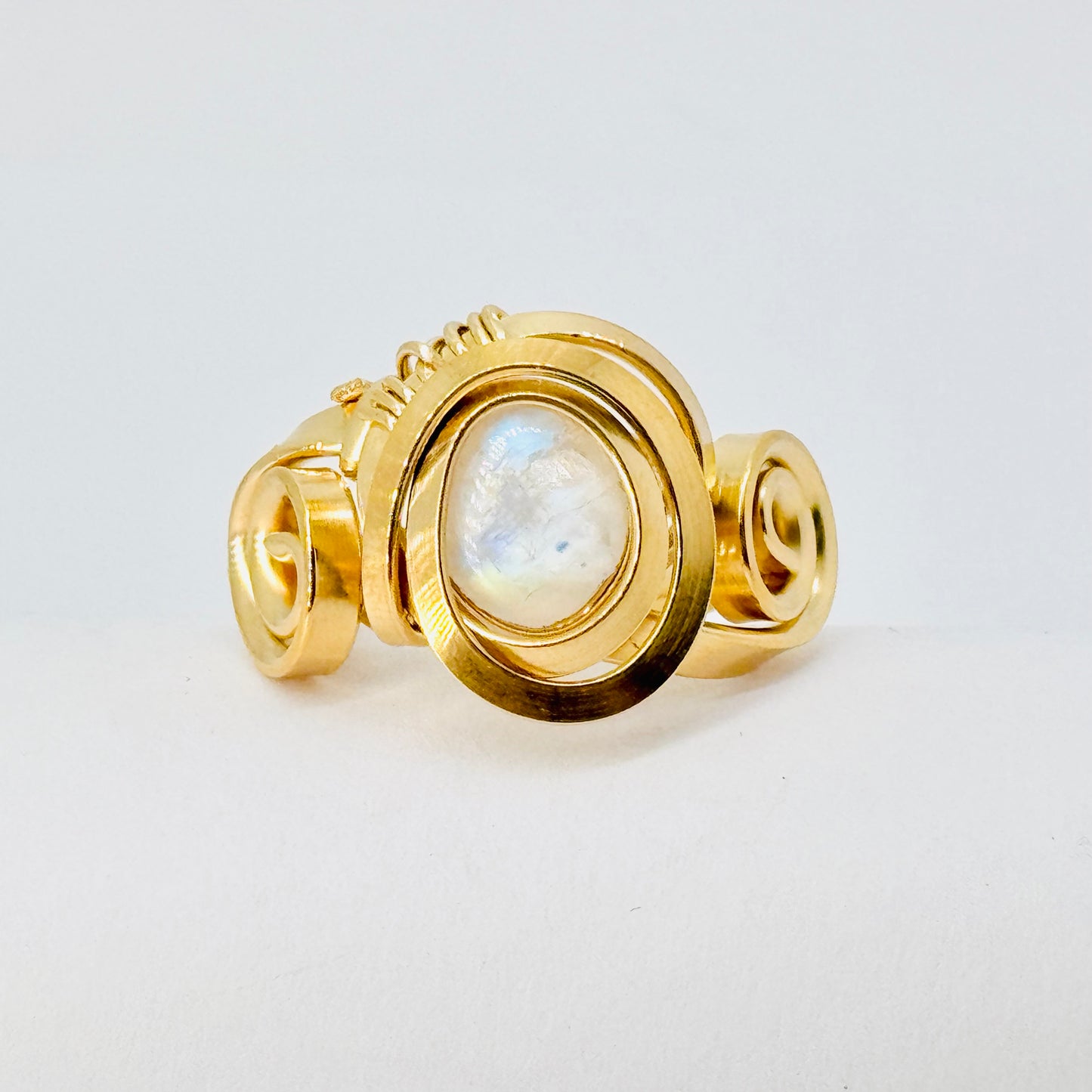 Moonstone 24k Gold Plated Sterling Silver Ring