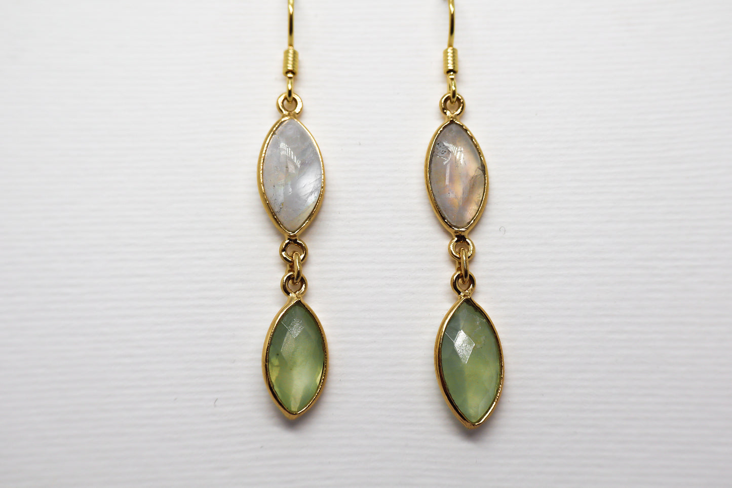 Peridot and Moonstone Gold Plated Sterling Silver earring