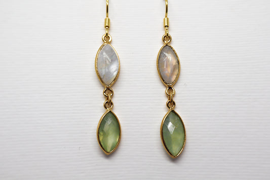 Peridot and Moonstone Gold Plated Sterling Silver earring