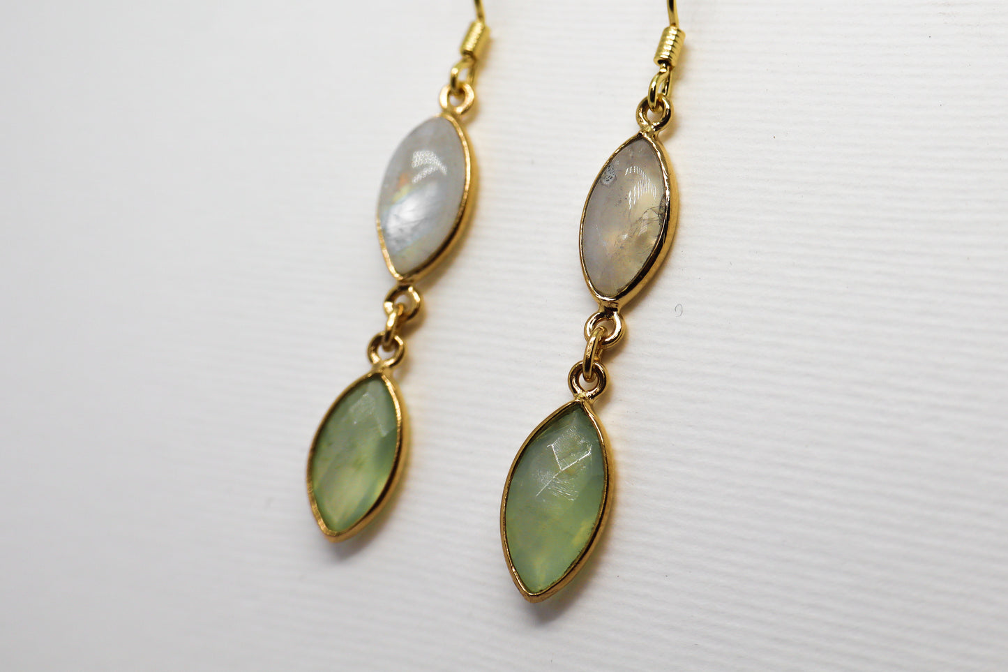 Peridot and Moonstone Gold Plated Sterling Silver earring