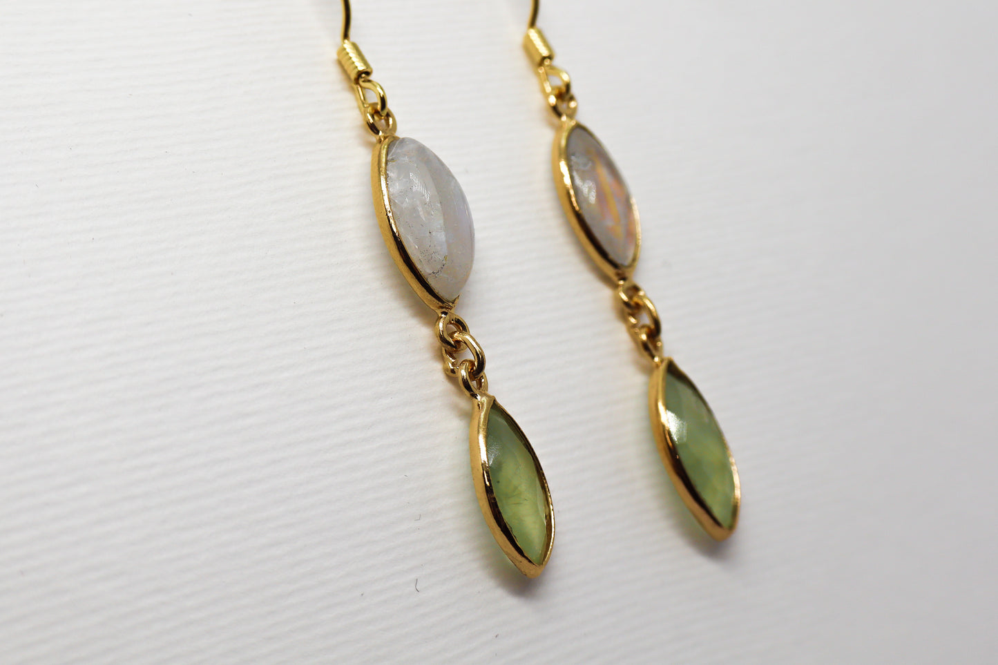 Peridot and Moonstone Gold Plated Sterling Silver earring