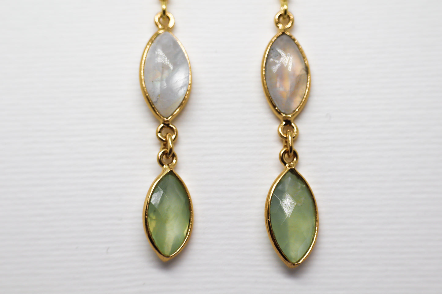 Peridot and Moonstone Gold Plated Sterling Silver earring