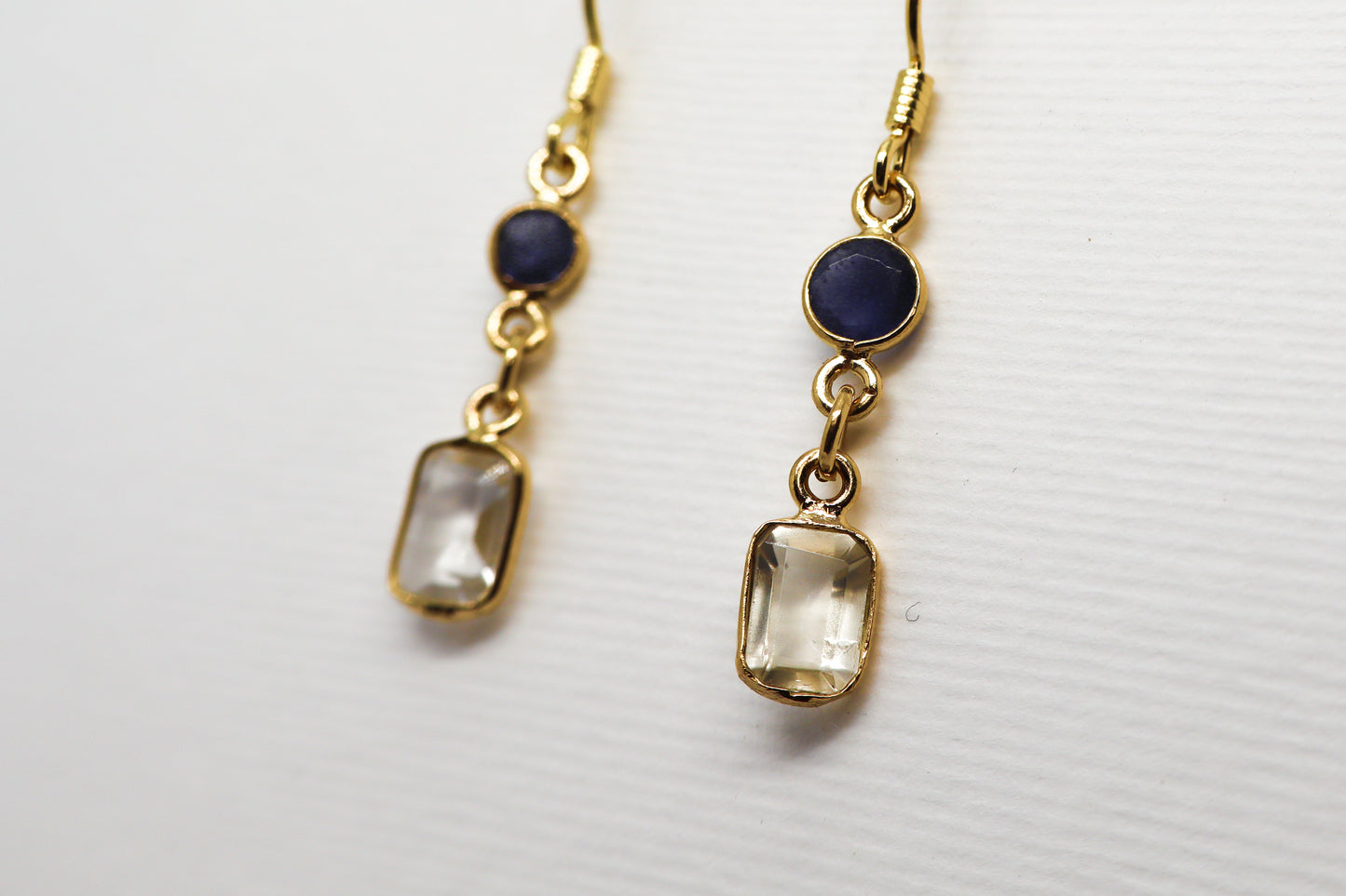 Citrine and Tanzanite Gold Plated Sterling Silver earring