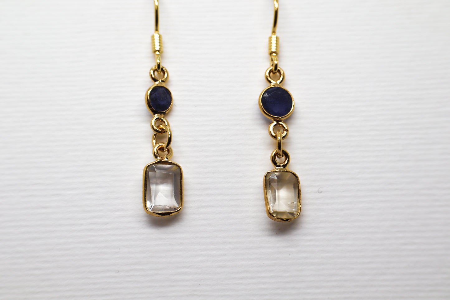 Citrine and Tanzanite Gold Plated Sterling Silver earring