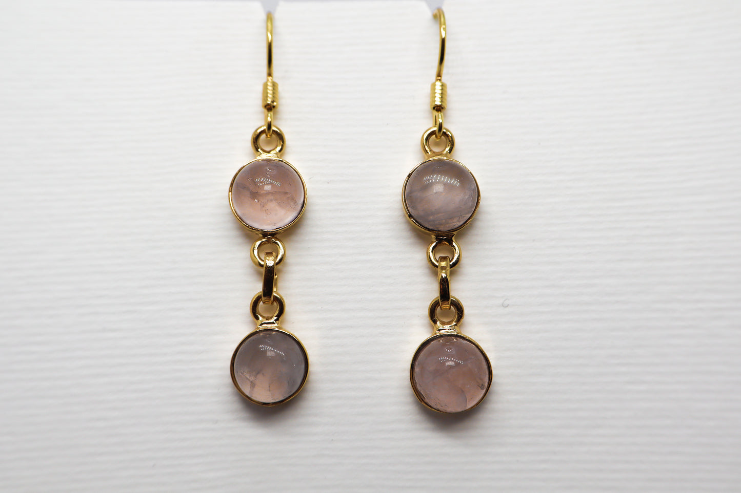 Quartz Rose Gold Plated Sterling Silver earring