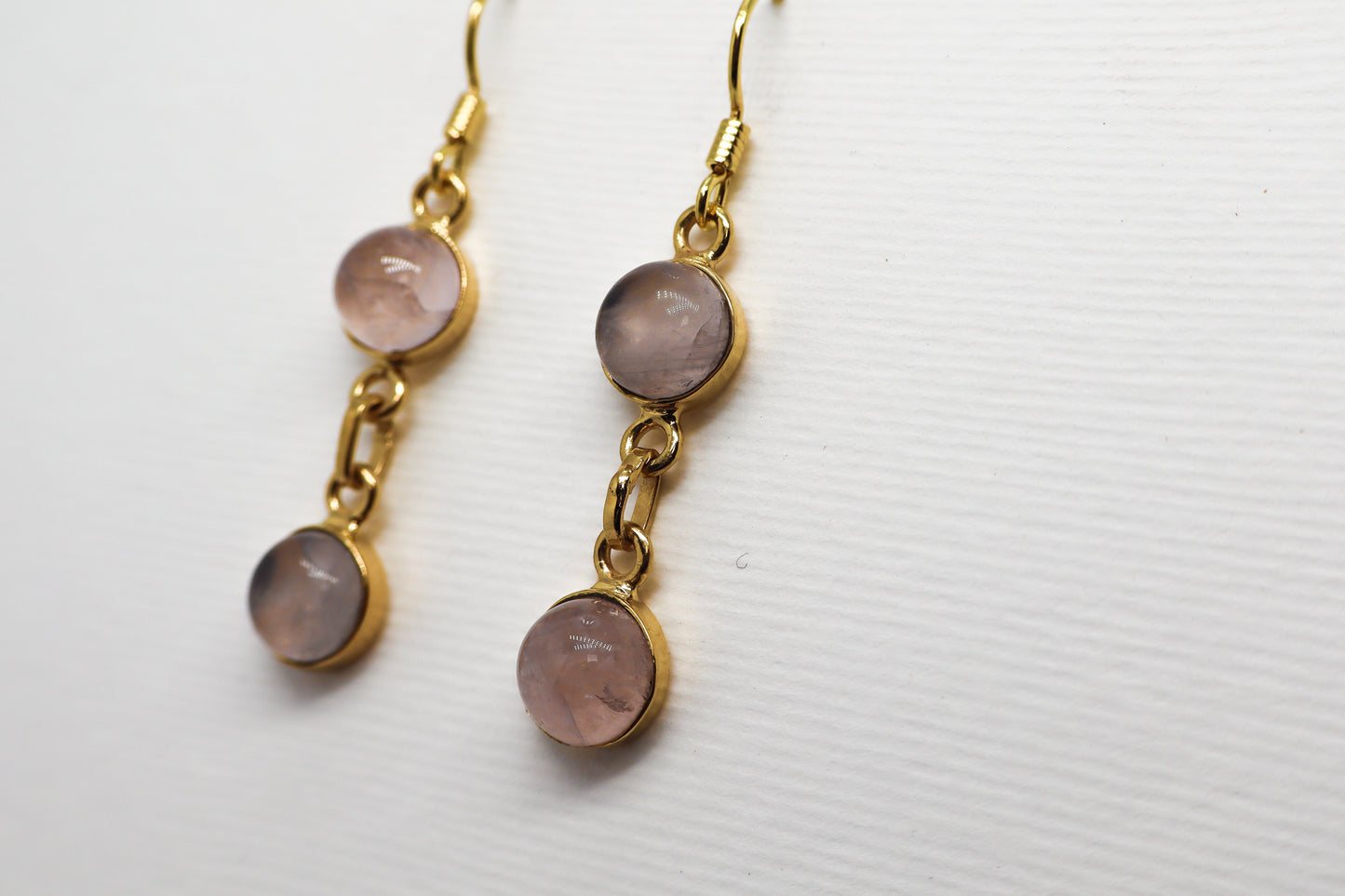 Quartz Rose Gold Plated Sterling Silver earring