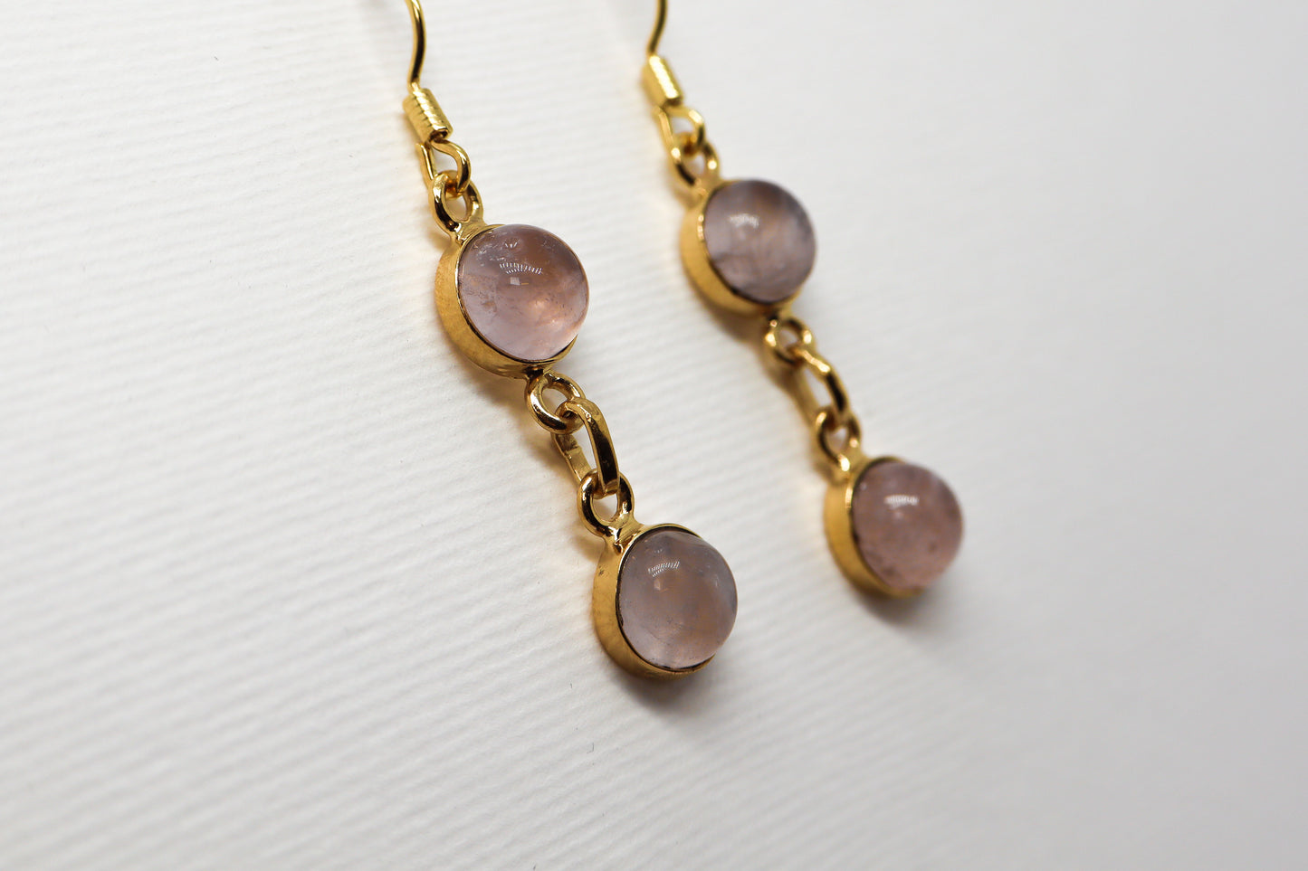 Quartz Rose Gold Plated Sterling Silver earring