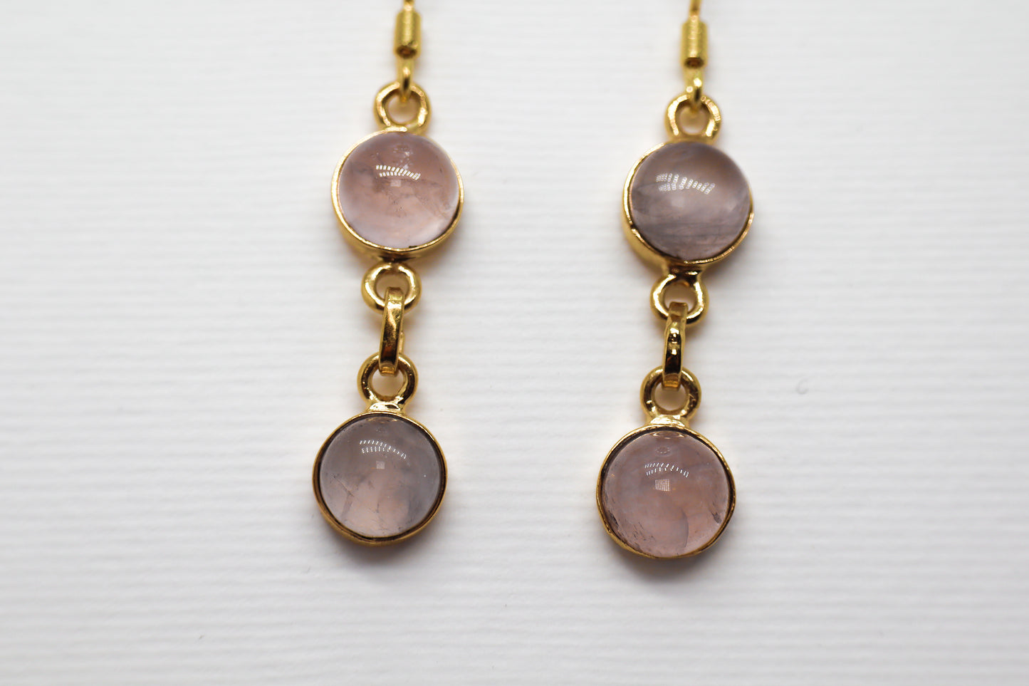 Quartz Rose Gold Plated Sterling Silver earring