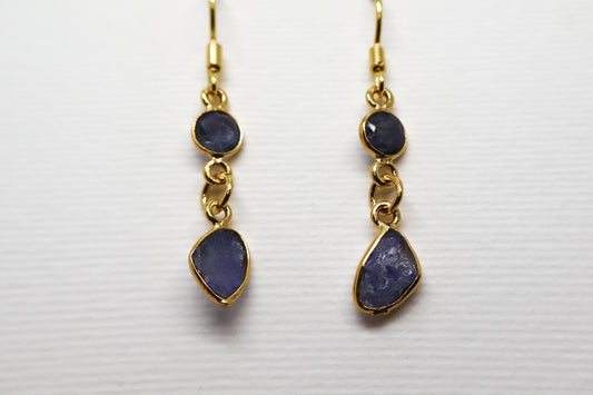 Tanzanite Gold Plated Sterling Silver earring