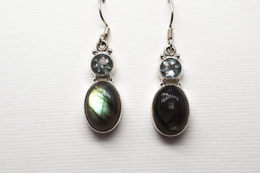 Topaz and Labradorite Sterling Silver earring