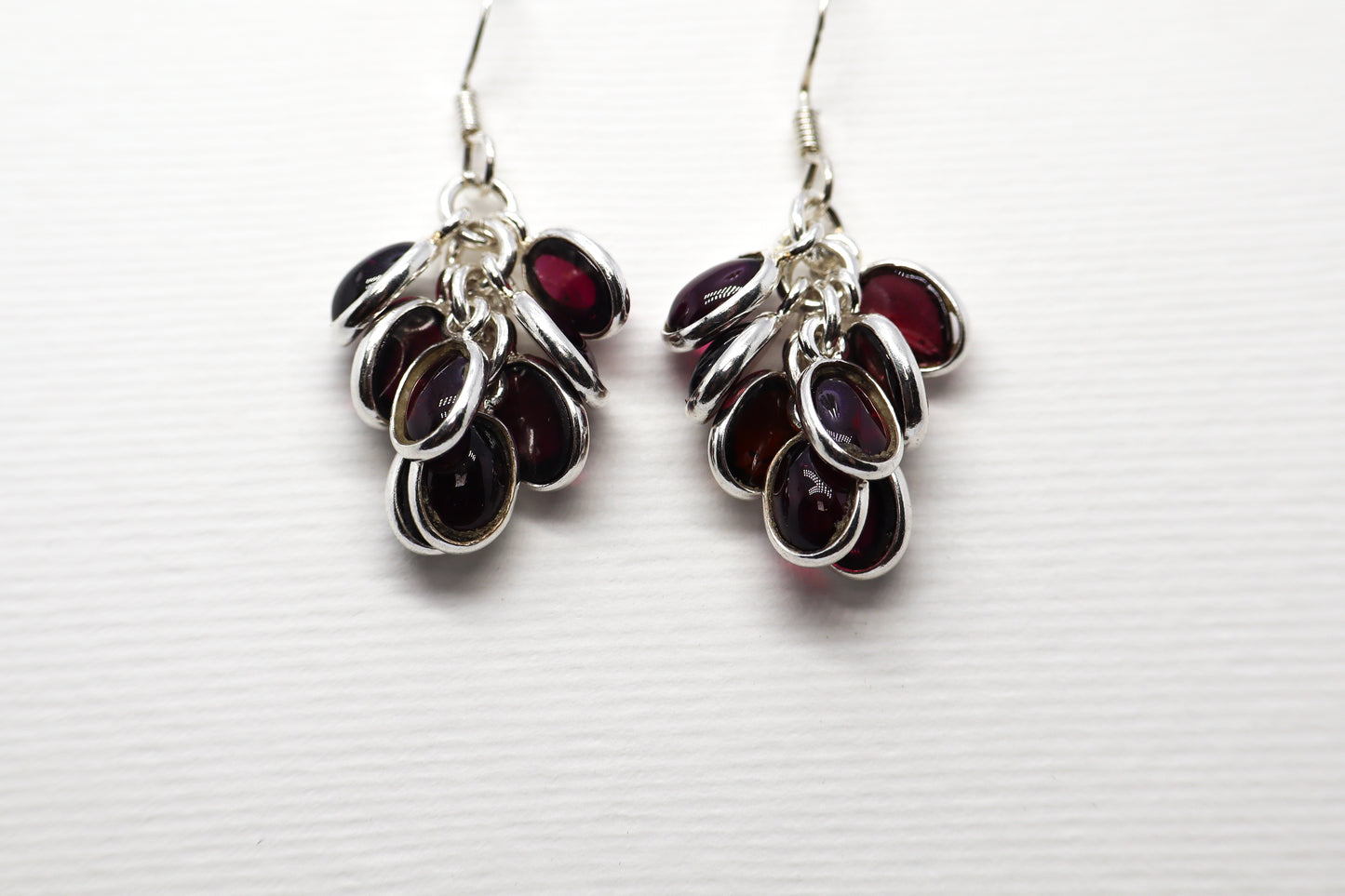 Garnet Sterling Silver earring