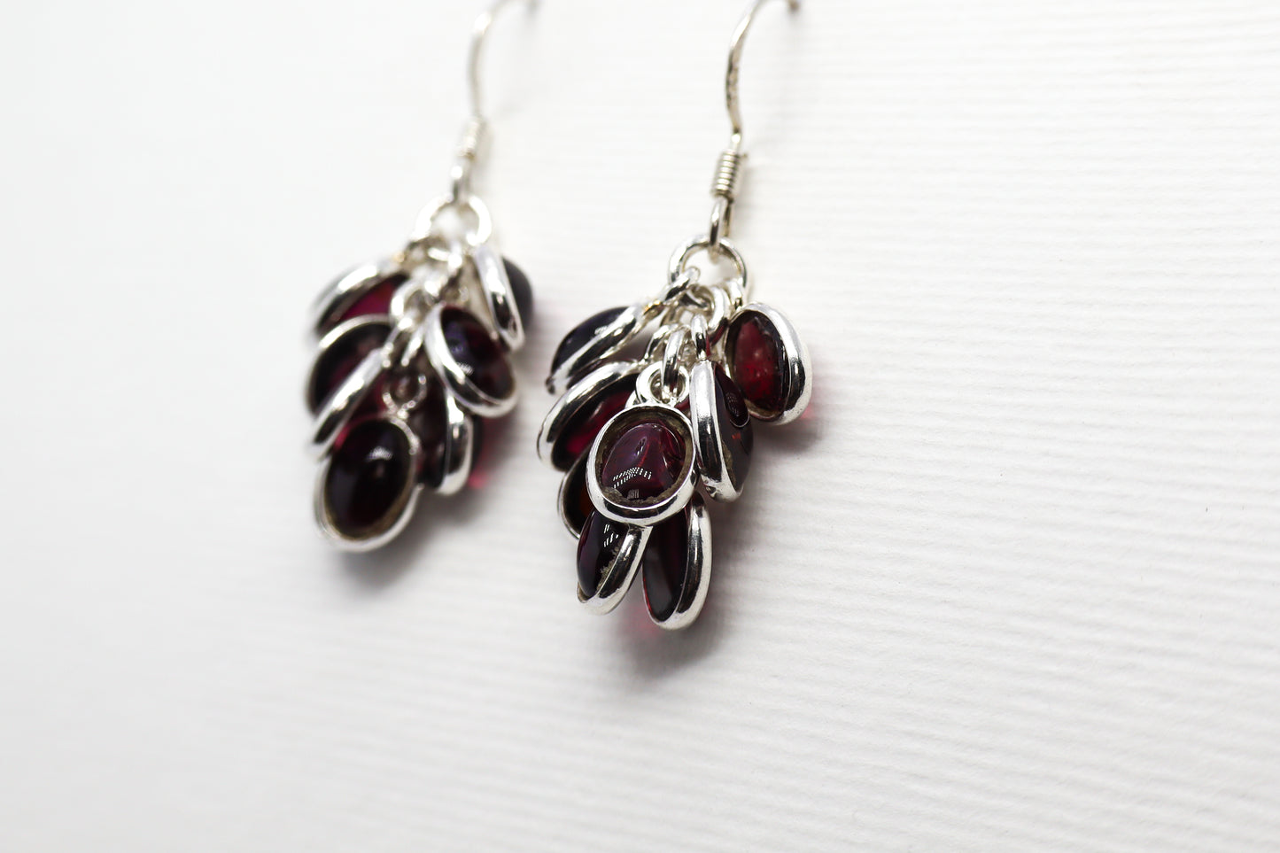 Garnet Sterling Silver earring