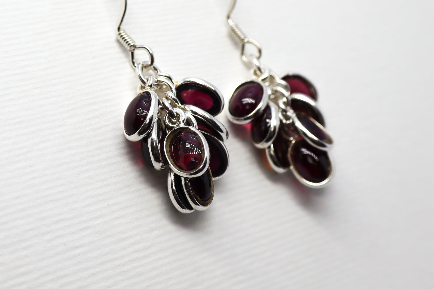 Garnet Sterling Silver earring