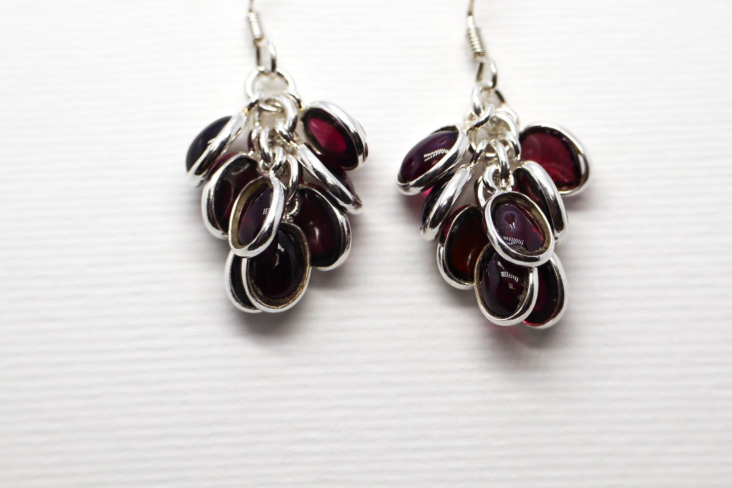 Garnet Sterling Silver earring