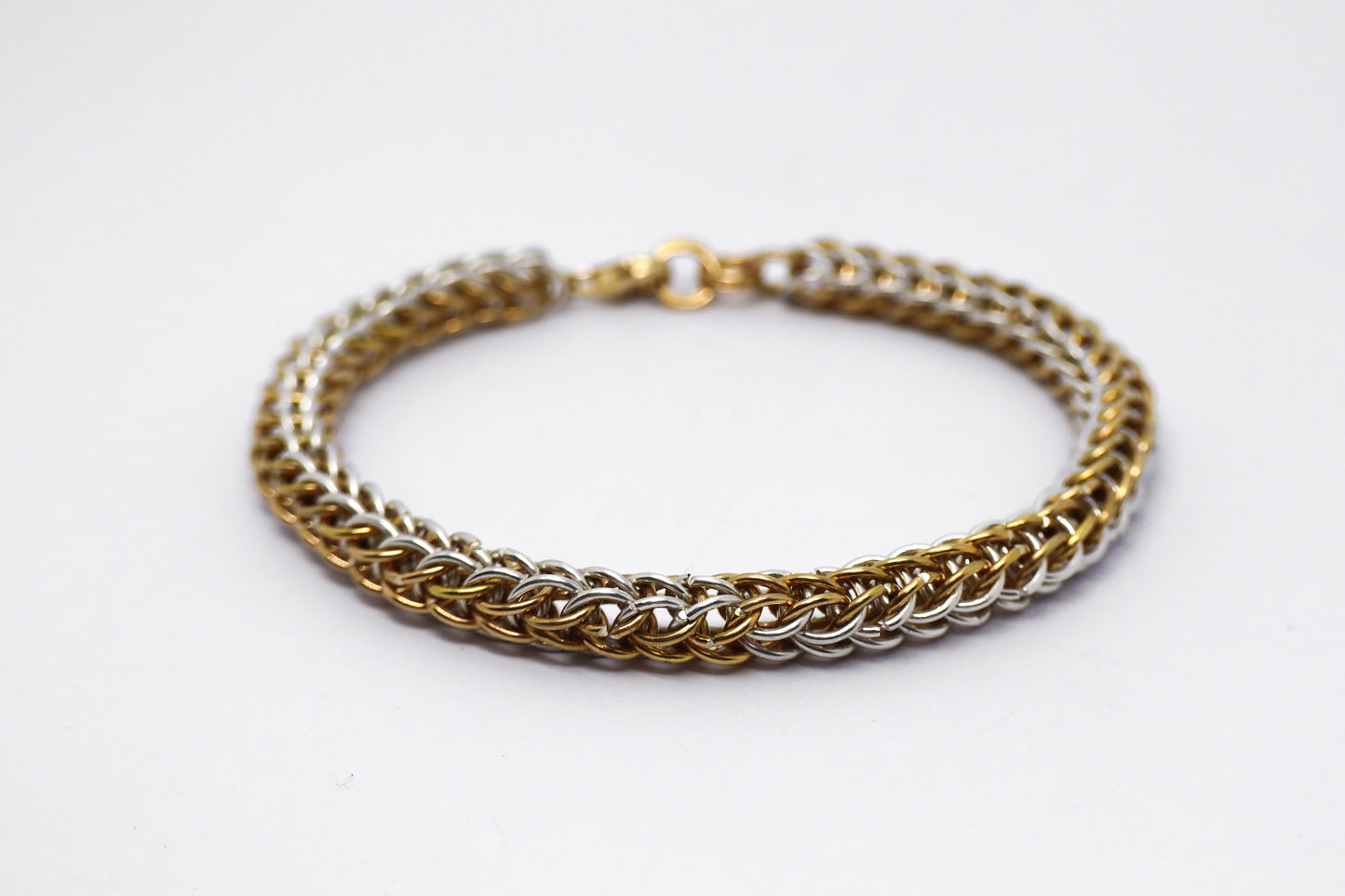 Persian Chainmail Silver and Gold Plated 24k Bracelet