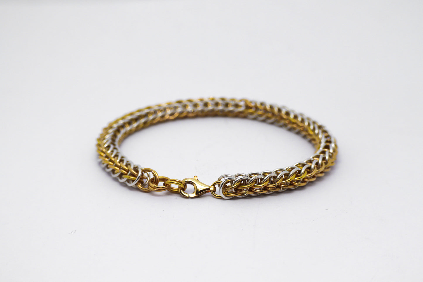 Persian Chainmail Silver and Gold Plated 24k Bracelet