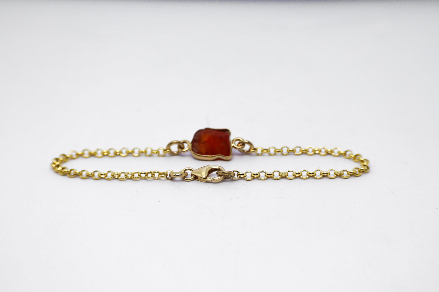 Cornelian 24k Gold Plated Sterling Silver Bracelet