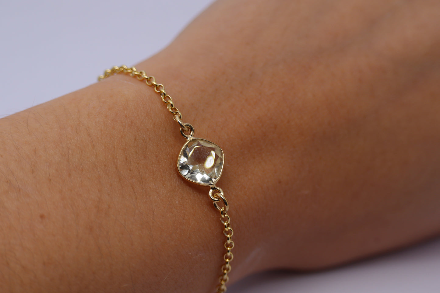 Citrine Gold Plated Sterling Silver Bracelet