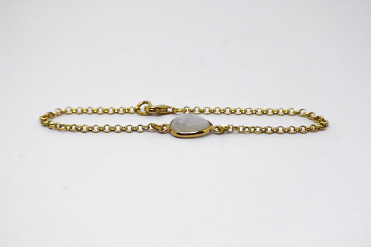 Moonstone Gold Plated Sterling Silver Bracelet