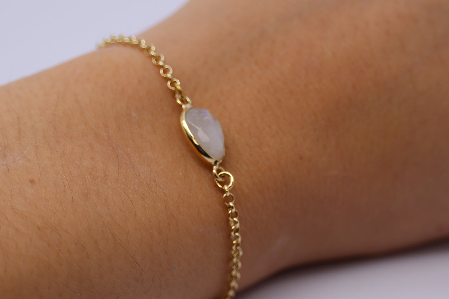 Moonstone Gold Plated Sterling Silver Bracelet