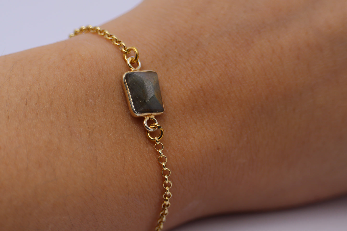 Labradorite Gold Plated Sterling Silver Bracelet