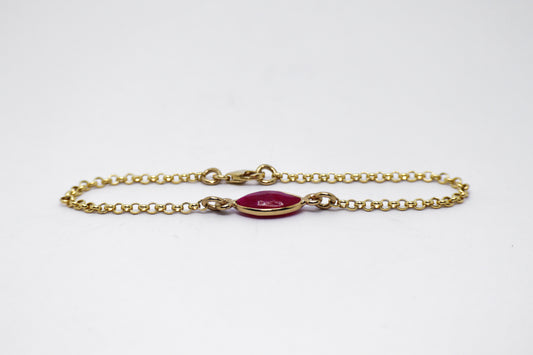 Ruby Gold Plated Sterling Silver Bracelet