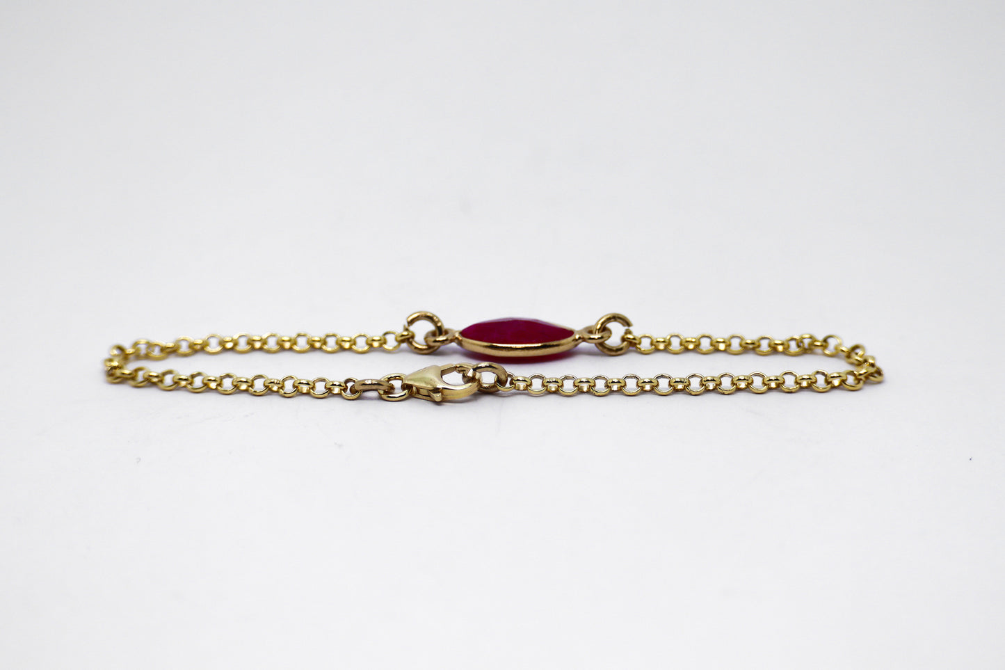 Ruby Gold Plated Sterling Silver Bracelet