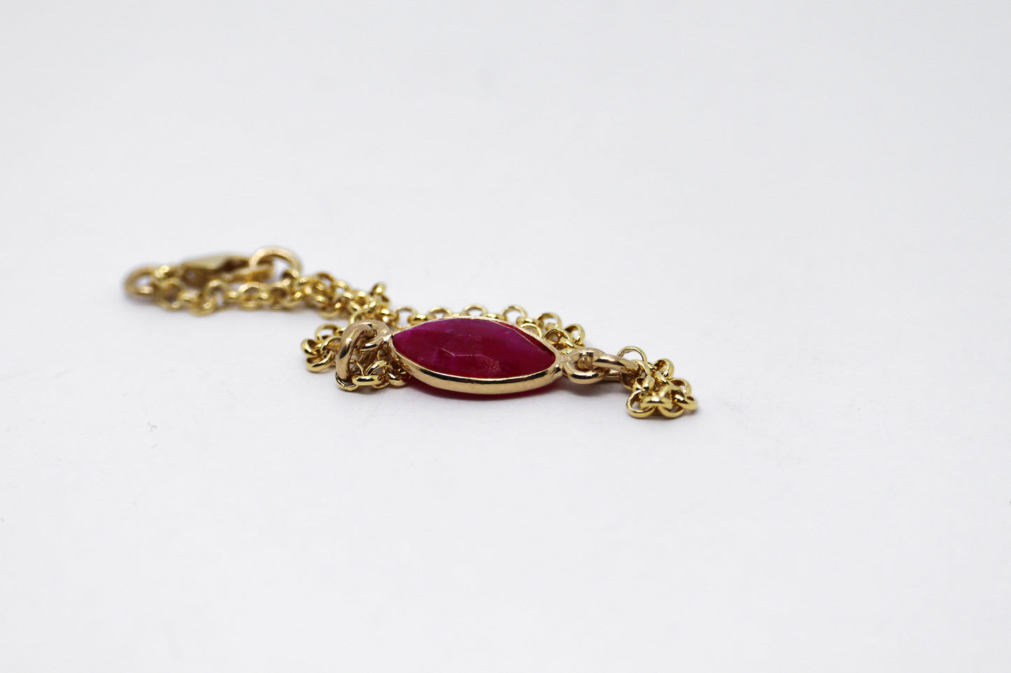 Ruby Gold Plated Sterling Silver Bracelet